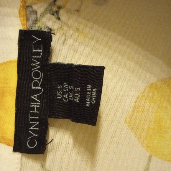 Cynthia Rowley Dress, Size Small, Lemons Ruffled - Picture 3 of 8